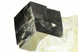Large, Natural Pyrite Cube In Rock - Navajun, Spain #361768-1